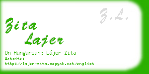 zita lajer business card