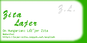 zita lajer business card